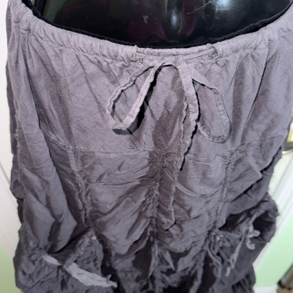 Sweet Sinammon Black Raw Edge Witch Wench Ren Faire Maxi Skirt With Pockets M - Picture 7 of 13
